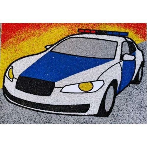 Rendőrautó - homokkép